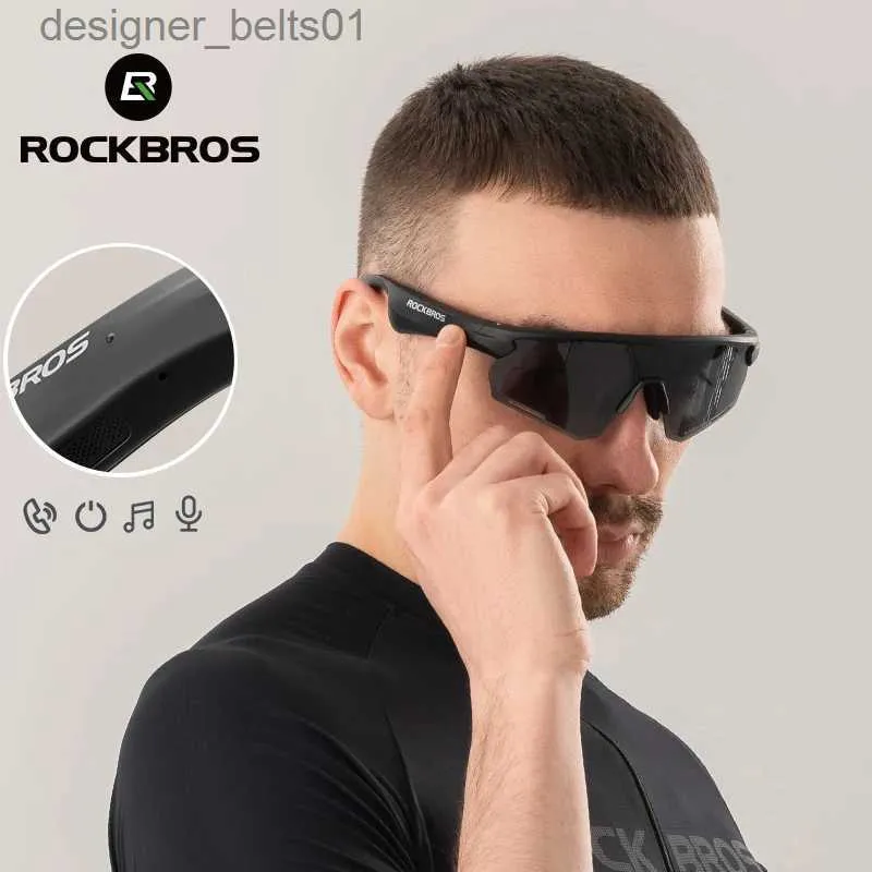 Solglasögon Rockbros Polariserade glasögon trådlös Bluetooth 5.2 Solglasögon headset Telefon Kör MP3 Ridning Cykel Eyewear UV400 Gogglesl231218