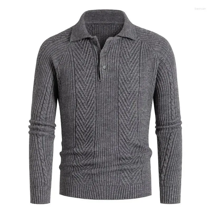 Men's Sweaters 2023 Autumn And Winter Europe America Thickened Office Zipper Polo Sweater Casual Knit