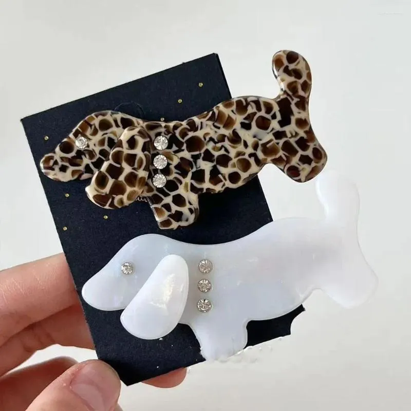 Hårtillbehör Diamond Acetate Animal Dog Clip Y2K Cartoon Dachshund Hairpin Acicic Acid HeadBness Rhinestone Duckbill Female