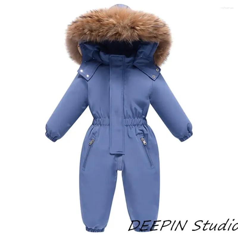 Down Coat -30 Winter Baby Clothes Thicken Warm Jumpsuits Snowsuits 2024 Girls Boy Hooded Jacket Waterproof Rompers Ski Suits Kids