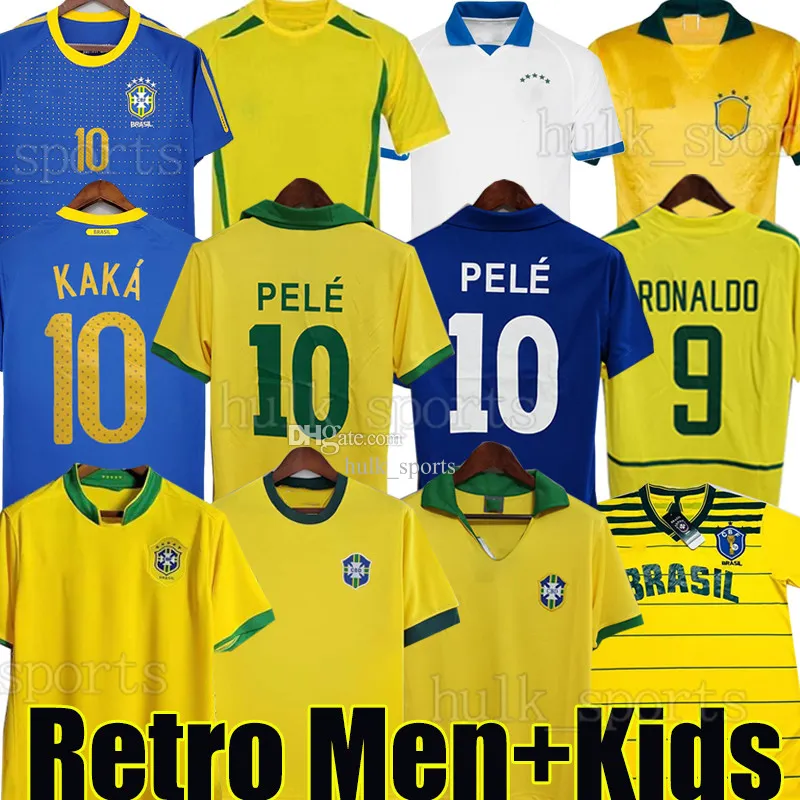 1970 Brazil PELE Soccer Jersey Retro Football Shirts Carlos Romario Ronaldinho More