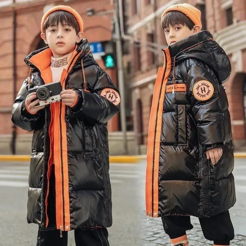 Down Coat Winter Kids Warm Long Coats Girls Boys Thick Plus Velvet Jackets Teen Hooded Waterproof Parka Freezing Resistance Outerwear 231218 From Jiao09 15.18 DHgate.Com