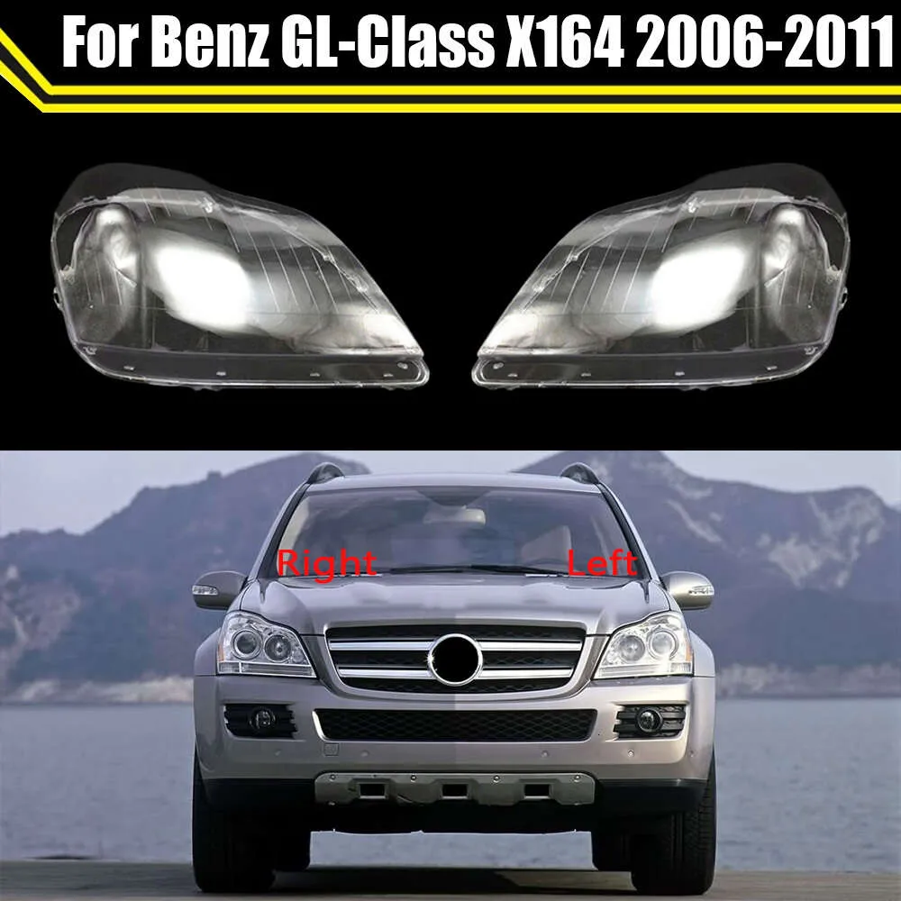 Auto Faro Paralume Trasparente Lampada Borsette Faro Lente Copertura In Vetro per Mercedes-benz Classe Gl X164 GL350 GL450 2006 ~ 2011