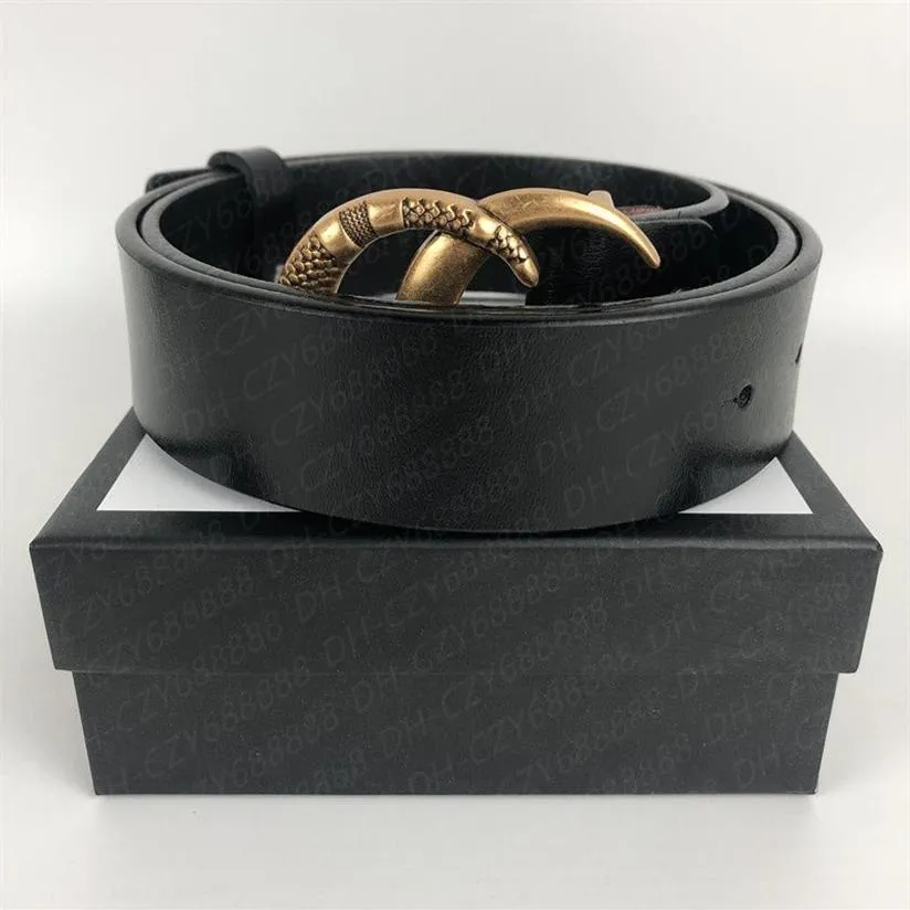 2021 Klassiska varumärkesbältesdesigner 7 Style 3 8 Bred Belt Men's Gold Silver Bronze and Black Buckle With Box258s