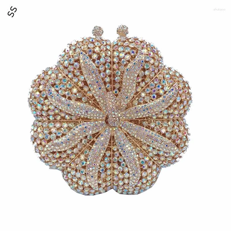 Waist Bags Evening Party Personality Round Rhinestone Diamond Clutch Fashion Hard Shell Shoulder-bag For Women