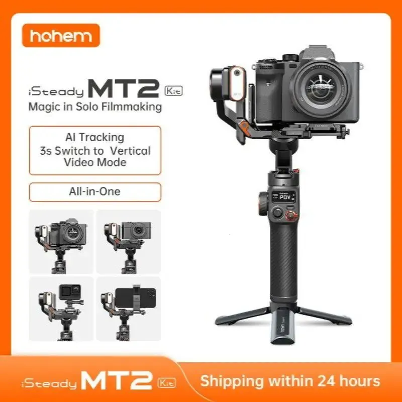 Estabilizadores Hohem iSteady MT2 Kit para câmera sem espelho Ação Camre Smartphone Estabilizador 3 eixos Gimbal Carga 1 2kg 231216