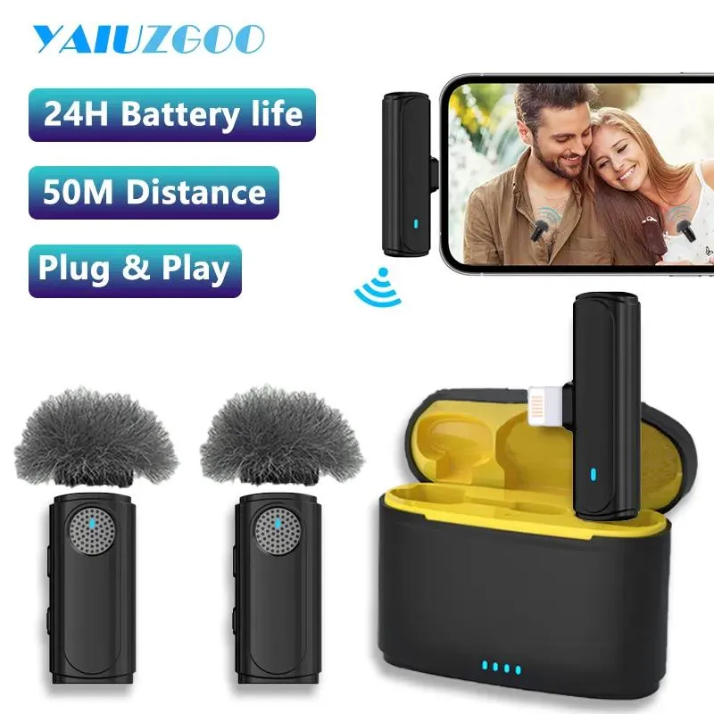 Mikrofonlar kablosuz yaka mikrofon rüzgar koruma gürültü azaltma 50m sesli video ses kaydı lavalier mikrofonu iPhone typec pc canlı