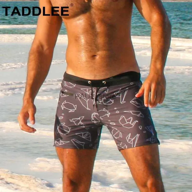 Men's Shorts Taddlee Sexy Men Swimwear Swimsuits Swimming Briefs Boxer Square Cut Trunks Pockets Surf BoardshortsL231218