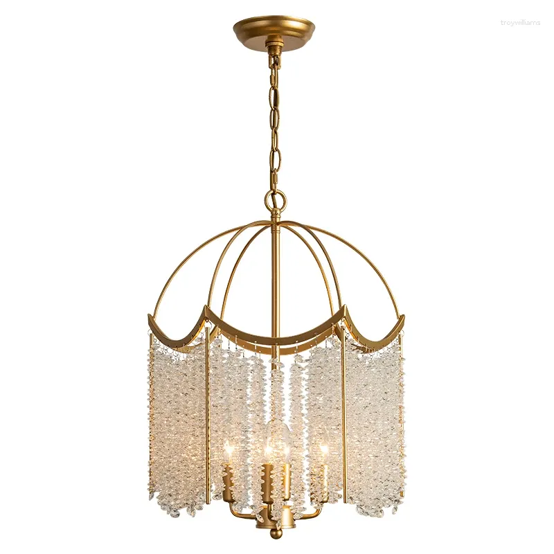 Pendant Lamps American Crystal Chandelier Bedroom Room Lamp Light Luxury Villa Retro Tassel Restaurant