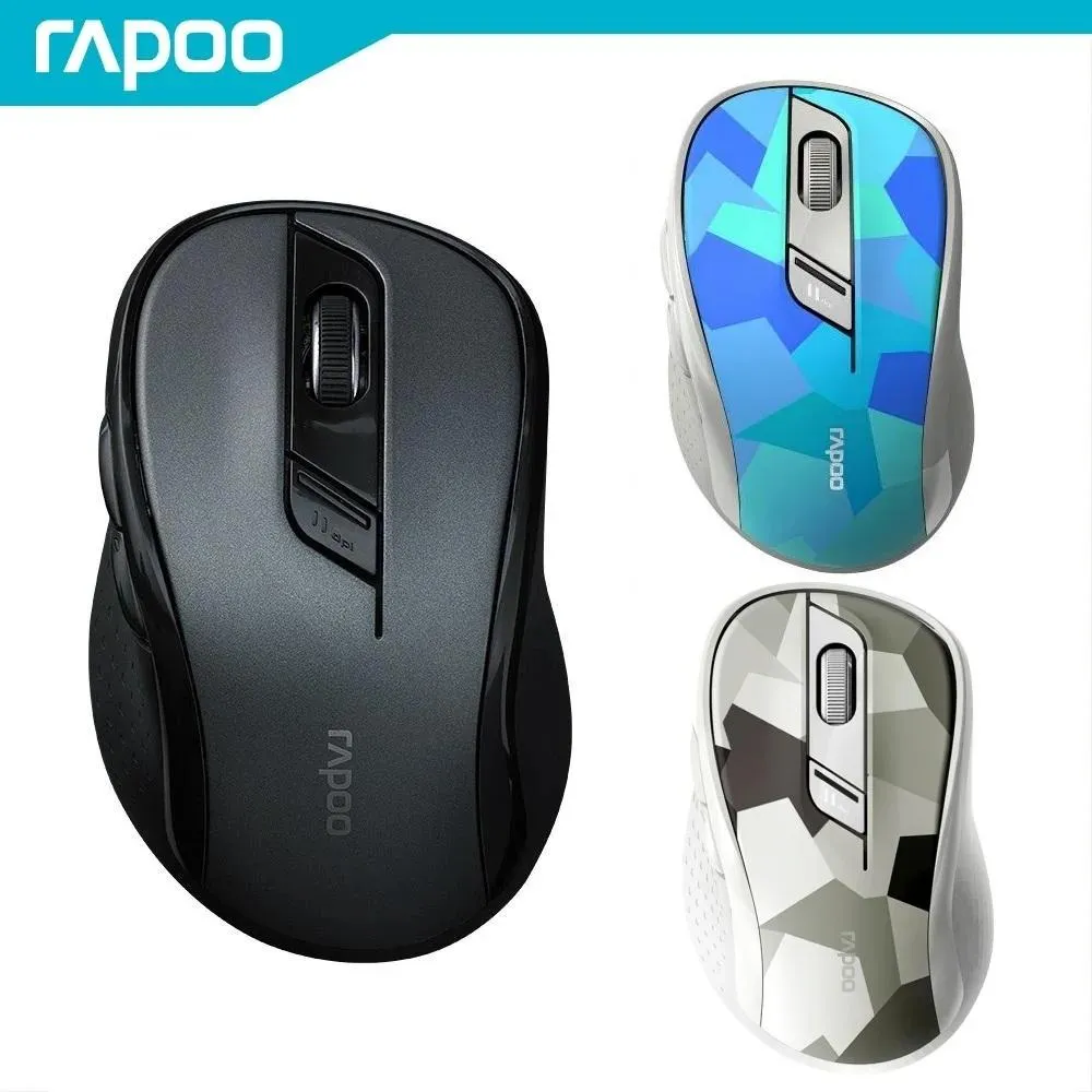 CPUS RAPOO M500G Multidevice Bluetooth Mouse Noiseless Ergonomic Wireless Mouse For Computer PC Laptop 12 månader lång batteritid