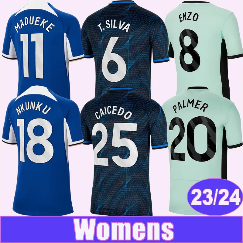23 24 24 Sterling Enzo Women Soccer Jerseys Mudryk Madueke Nkunku Chalobah Home Blue Away 3rd Football Shirt krótkie mundury dla dorosłych