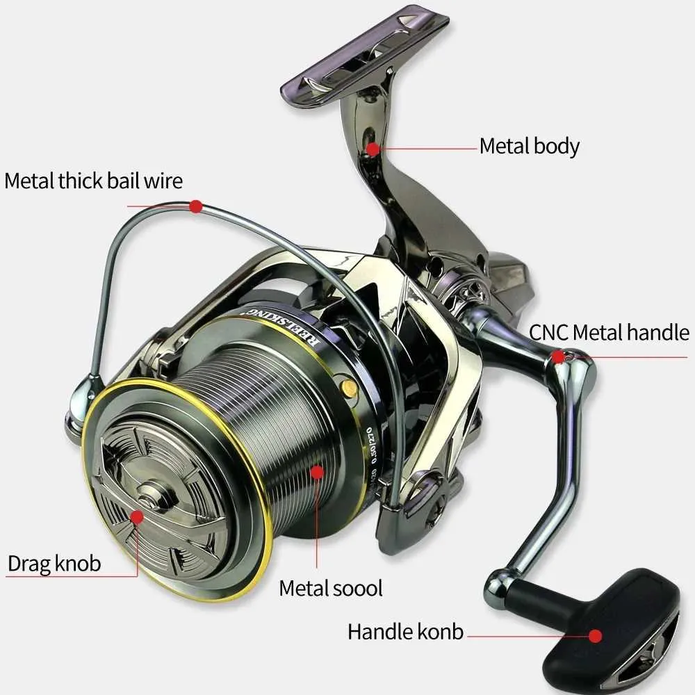 Metal Freshwater Seawater Dual Use Fishing Reel Big Pulling Drag