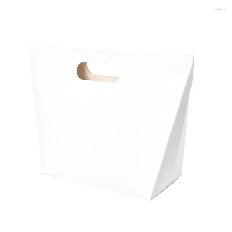 Jewelry Pouches 20Pcs White Handle Paper Bag For Cake Candy Small Gift Package Holiday Party Wendding Drop High Quality