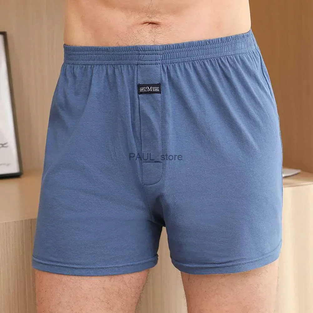 Underpants 100% algodão homens pijama shorts verão sólido cintura elástica calças curtas casuais respirável 3d virilha bottoms sleepwear pijama hombreL231218