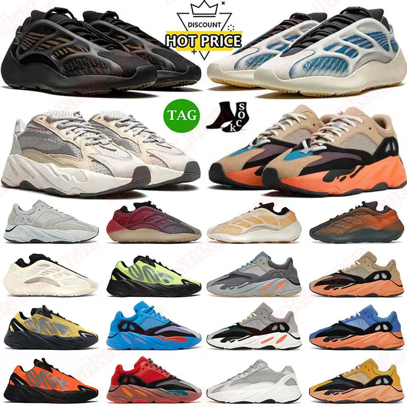 2024 Top Designer 700 Schoenen Heren Dames Trainers Alvah Kyanite v3 Snekaers Alien Fade Salt Onyx Cloud Wit Crème Hi-Res Blauw Runner Effen Grijs Buitensporten 36-46