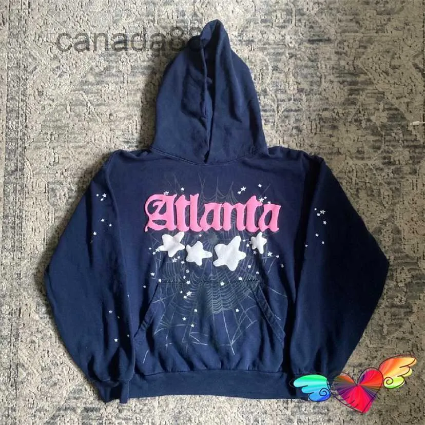 Aranha Hoodie Masculino Hoodies 2023 Azul Marinho Sp5der Atlanta Homens Mulheres Rosa Young Thug Hip Hop 555555 Moletom Estrela Pullovers F8IZ