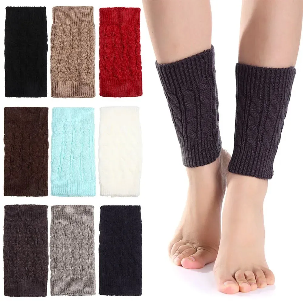 Women Knitted Leg Warmer Winter Short Leg Warmers Boot Cover Warm Socks  Cuffs Thermal Ladies Legging Crochet Foot Ankle Warmers