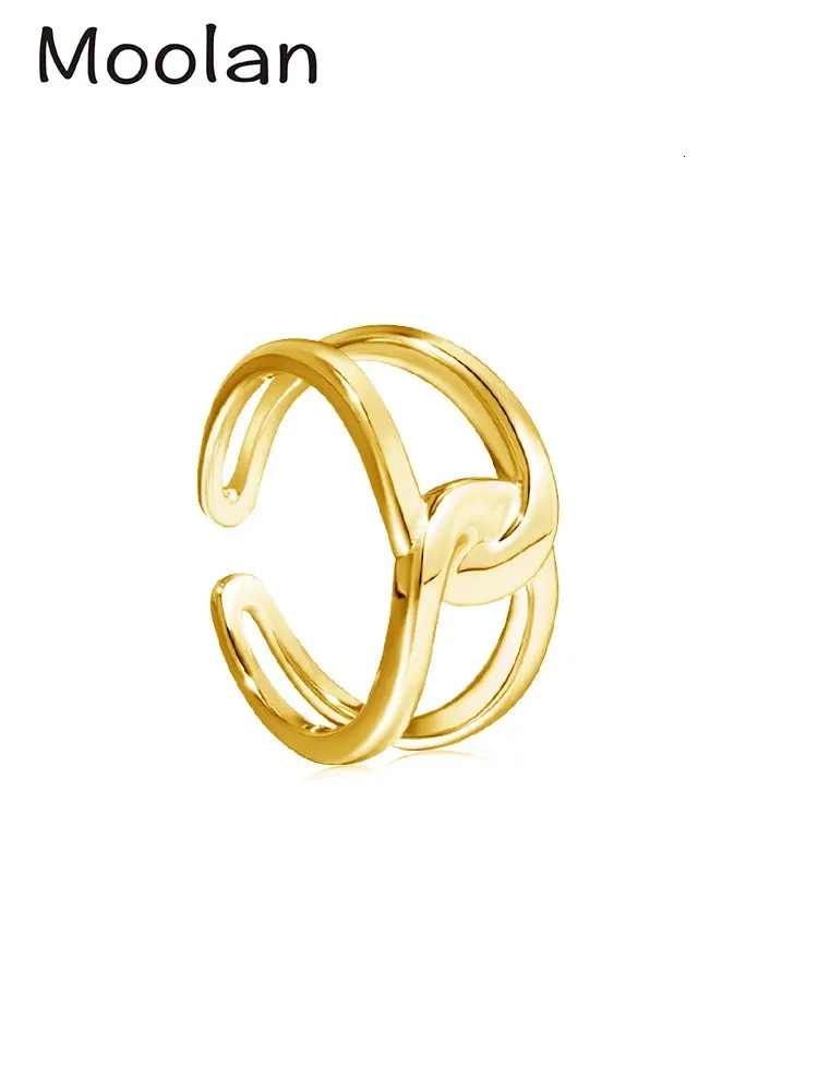 Alliances Moolan Jewel Double Plain Band Open RingIdéal comme cadeau de fiançailles et de mariage. 231218