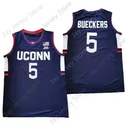 2021 New NCAA Connecticut UConn Huskies Basketball Jersey 5 Paige Bueckers College Navy Size Youth Adult