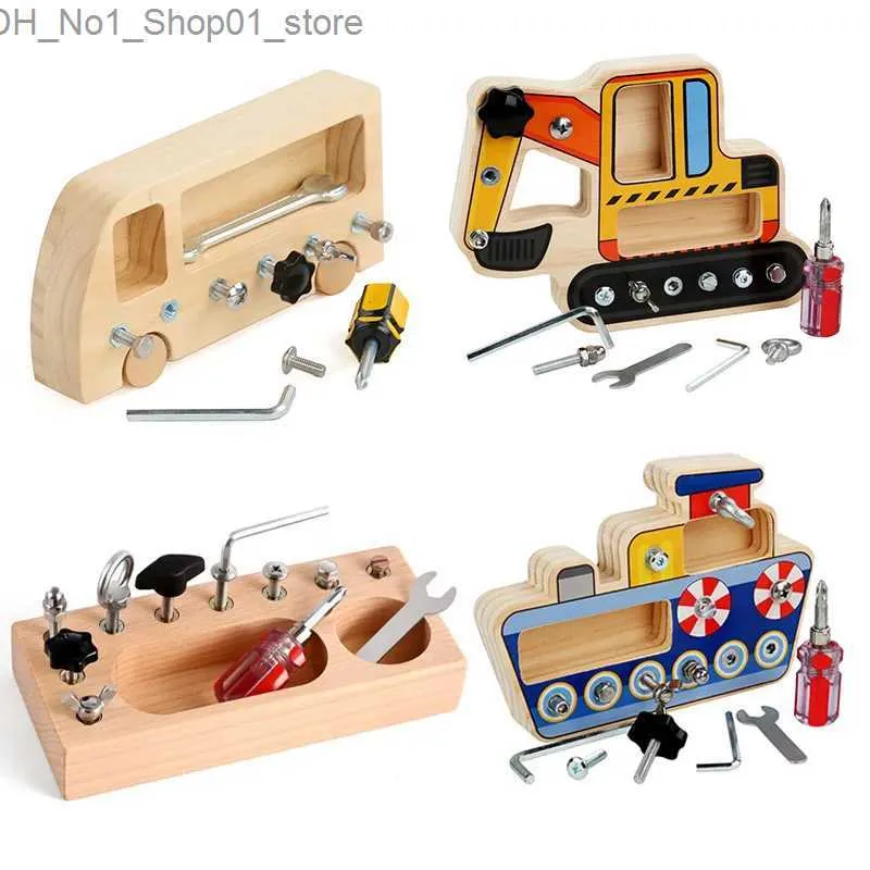 Sorting Nesting Stacking toys Montessori Screwdriver Board Set for Kids STEM Educational Learning Wooden Tool Toys for 3-5Y Toddlers Sensory Waldorf Toy Q231218