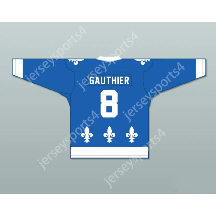 Custom BLUE MAURICE GAUTHIER 8 LES SAINTS DE CHICOUTIMI HOCKEY JERSEY NEW Top Stitched S-M-L-XL-XXL-3XL-4XL-5XL-6XL