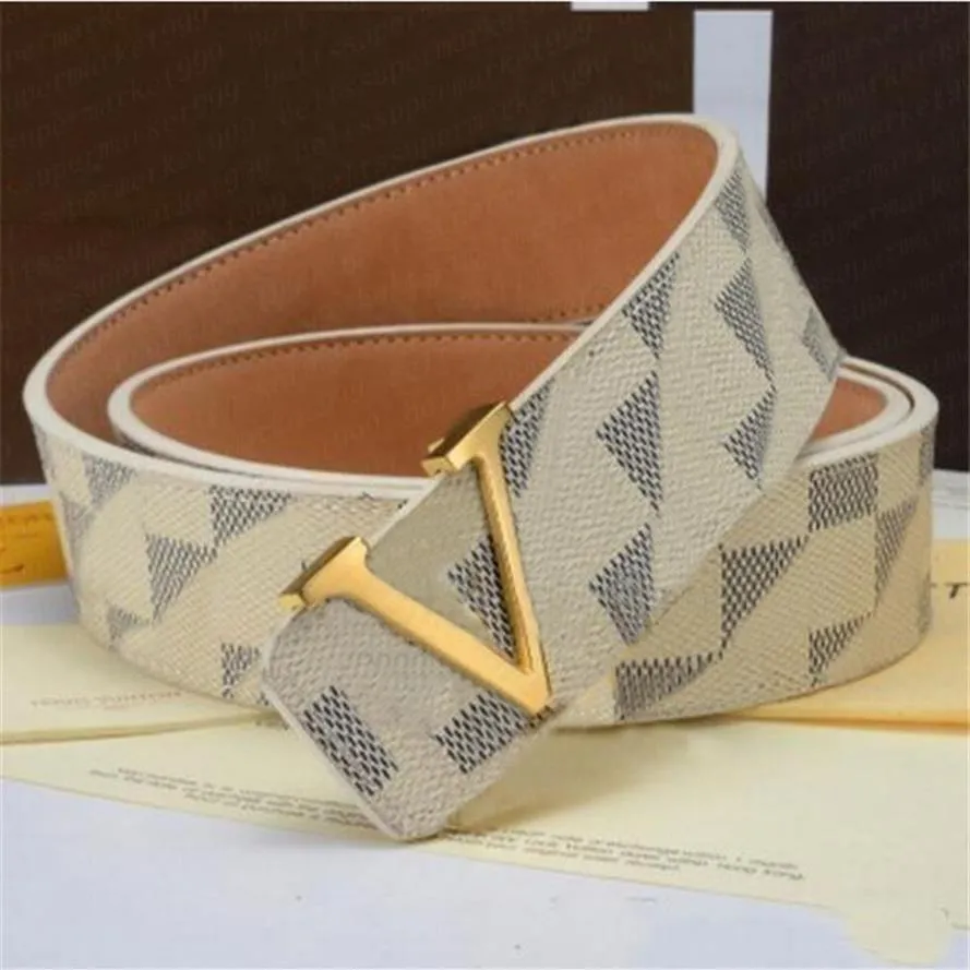 Fashion Classic Printed Belt Designer Smooth Buckle Leather Casual Belt Width 38mm Belt Women's Men's Belt med Box320D