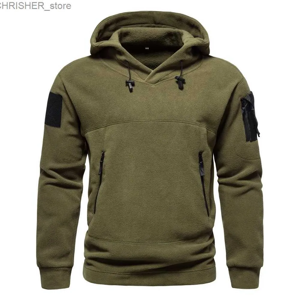 Tactical Jackets Autumn Winter Outdoor Fleece Hooded Sweater Men Sweatshirt Military Tactical Warm Hoodies Loose Casual Sportswear Men ClothingL231218