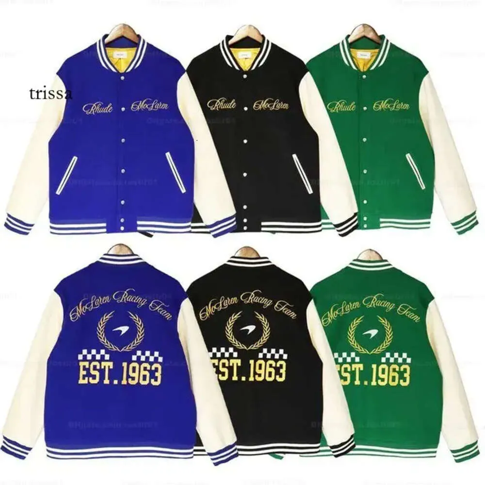 23 Rhude Mens Varsity Y2k American Vintage Baseball Letterman Giacca Giacca da donna Cappotto ricamato Disponibile in una varietà di stili Marchio