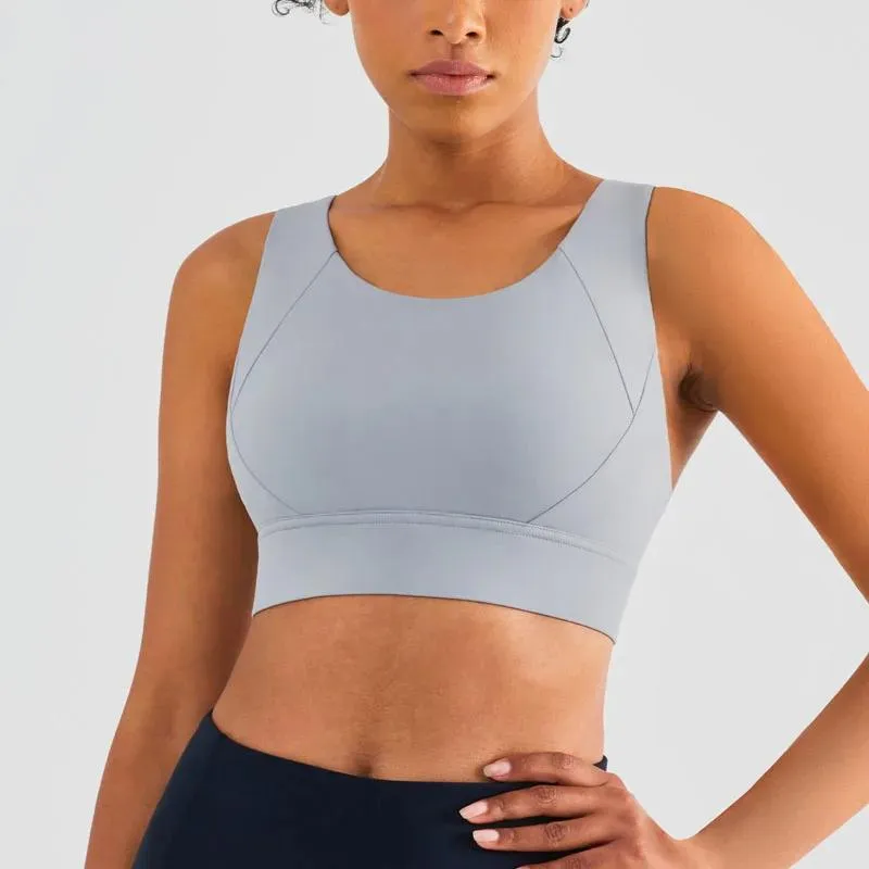 Set SHINBENE Womens Back Closure High Support Strappy Sports Bras Full  Coverage Criss Cross Wireless Padded Workout Yoga Bra Tops From Zcdsk,  $19.61