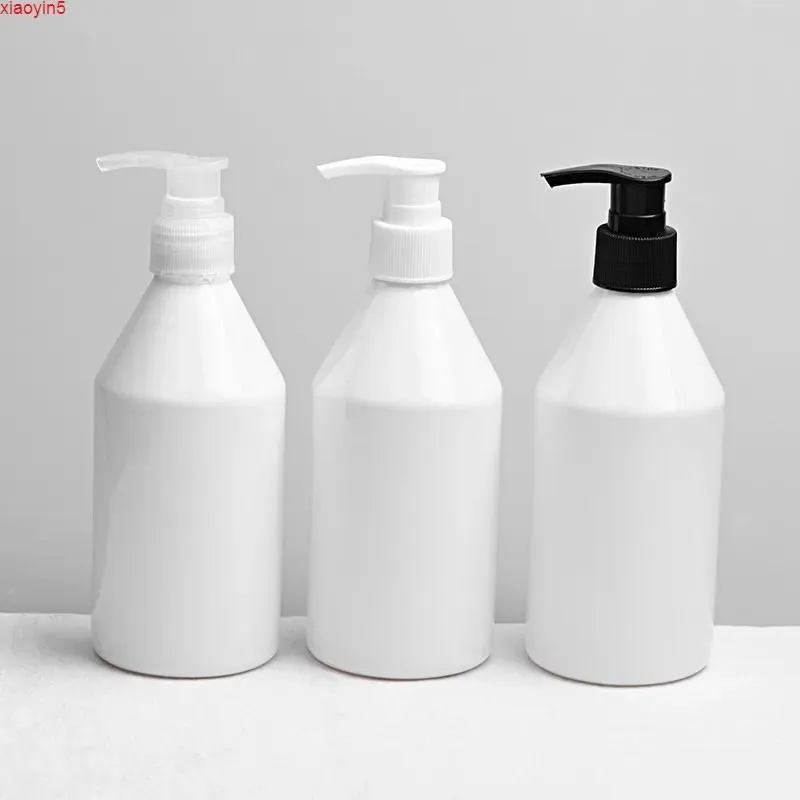 Bouteille 20 pièces 300 ml bouteilles de pompe de lotion en plastique vides blanches contenants ronds en PET utilisés pour l'emballage de voyage, gel douche, crème pour le corps Capacité élevée