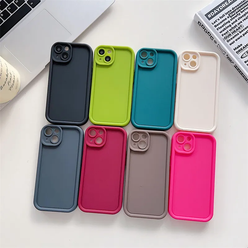 Matte TPU Soft Phone Cases For iPhone 15 14 11 13 12 11 Pro Max Back Soft Cover DIY Cellphone Case Plain Black White 100pcs