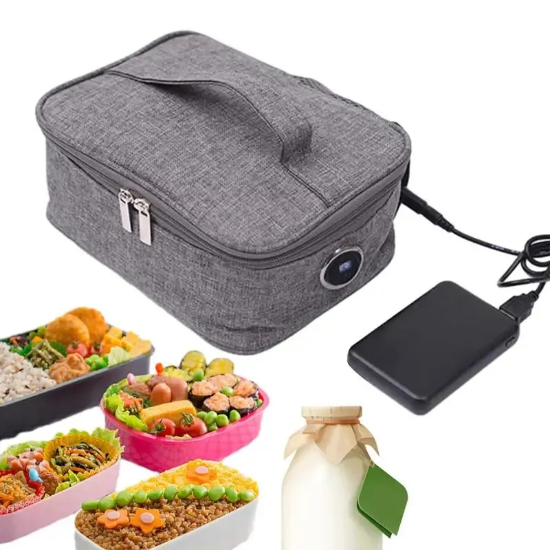 Lunch Boxes Portable Mini Car Microwave Electric Oven Picnic Lunch Box For Travel Camping Food Cooking Car Food Warmer Accessories 231218