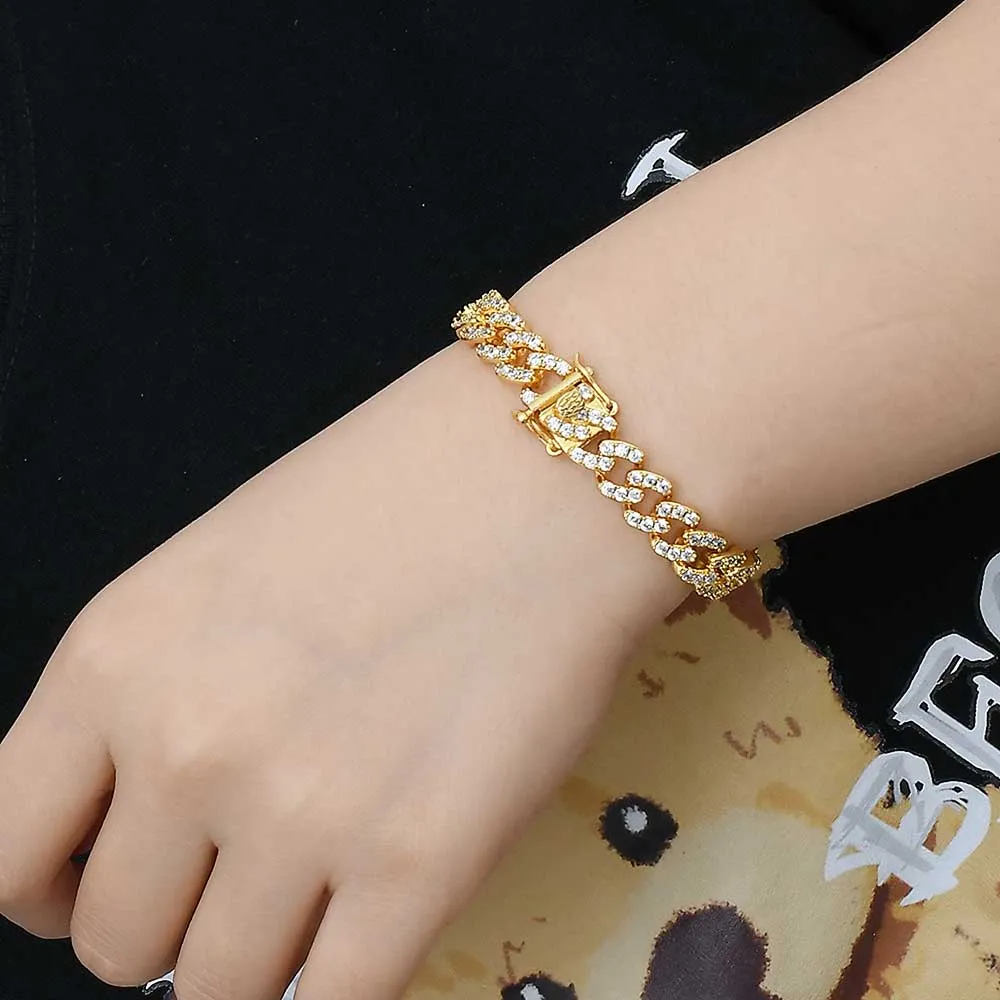 Iced Out Cuban Link Chain White Gold Filled Choker Necklace Thick Miami Hip Hop Jewelry Basic for Mens Women_ipsvogv.com