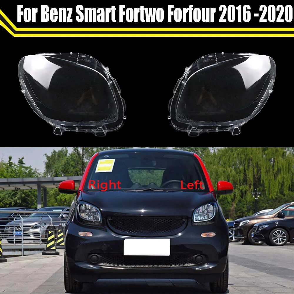 Couvercle de phare de voiture, coque de lentille, abat-jour Transparent pour mercedes-benz Smart Fortwo Forfour 2016 2017 2018 2019 2020