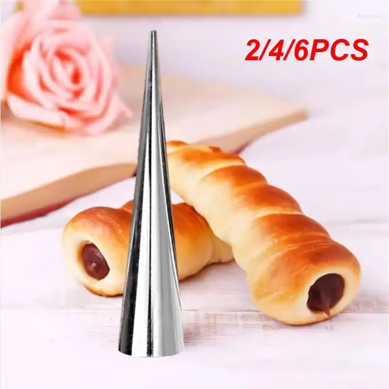 Strumenti di cottura 2/4/6PCS Stampi per croissant Conico Pasticceria In Acciaio Inox Grande Vite Croissant Strumento Coni Forma Torta Stampo per Pane