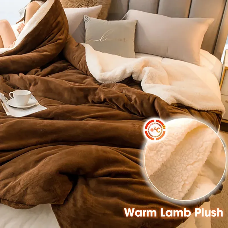 Koce seikano ciepły zimowy koc na sofę koce łóżka solidne kolory polarowe pokrycie sypialnia dorośli dla dzieci grube wełniane koce 231216