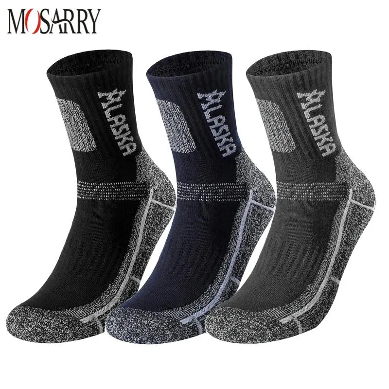 Dresses 3 Pairs/set Winter Professional Men's Sports Sock Outdoor Keep Warm Cycling Running Hiking Skiing Thermal Spring Men Crew Socks