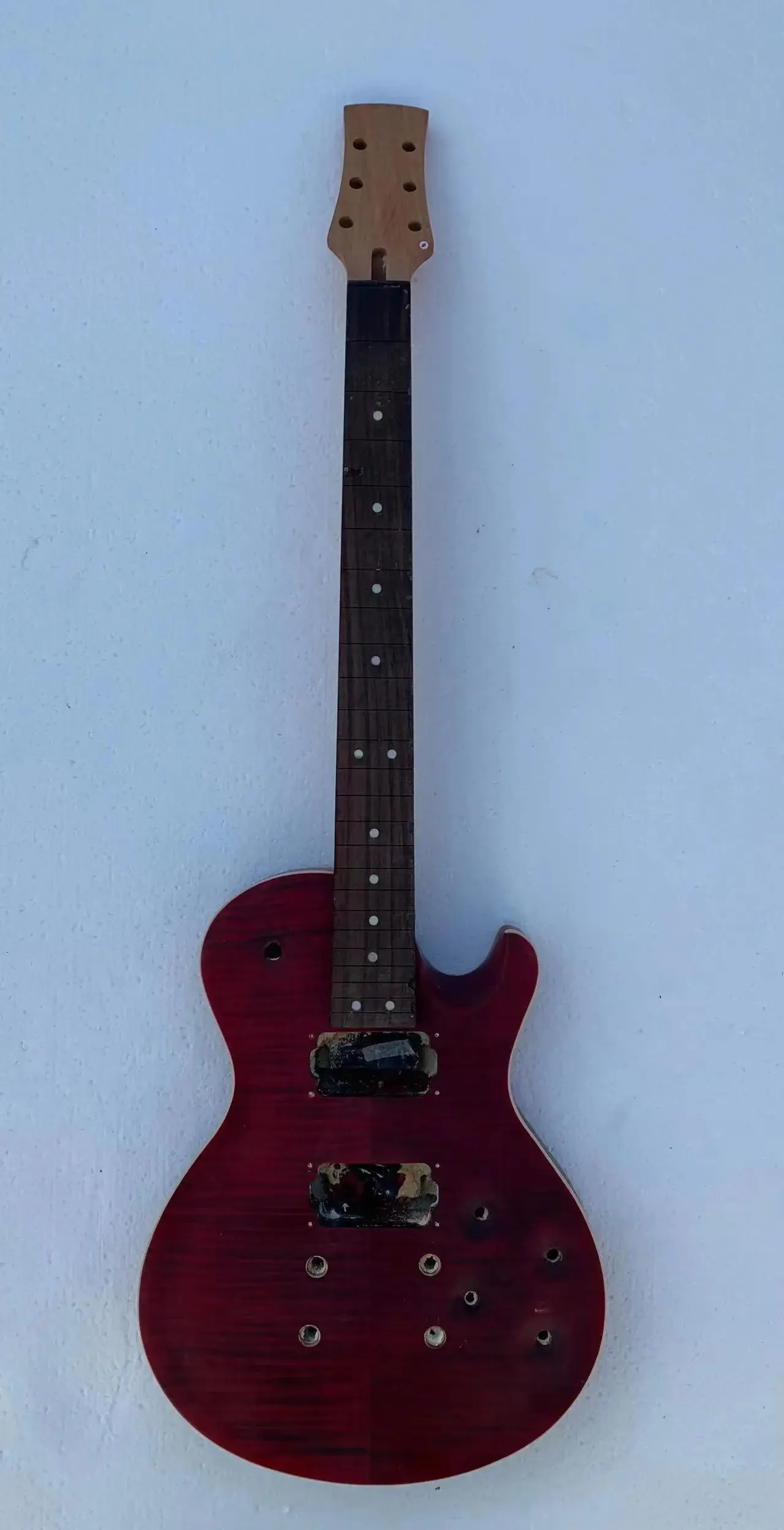 Charm Diy Custom 6 Snaren Chavl Elektrische Gitaar (niet Nieuw) Guitarra Tiger Maple Top Zonder Hardwares op Voorraad Korting Gratis Verzending