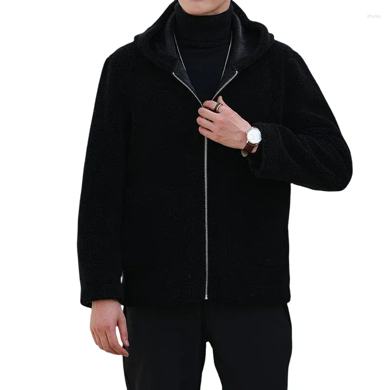 Men's Jackets 2023 Winter Fashion Casual Korean Version Fur One Short With Cashmere Lamb Jacket For Men Double Face Wear