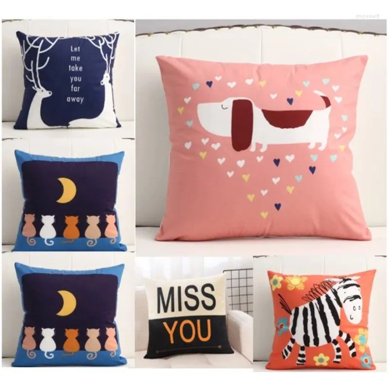 Pillow Pillowcases Decorative Sofa S Cover Cartoon Cute 45 Fashion Covers Simple Nordic Home Decor E1502