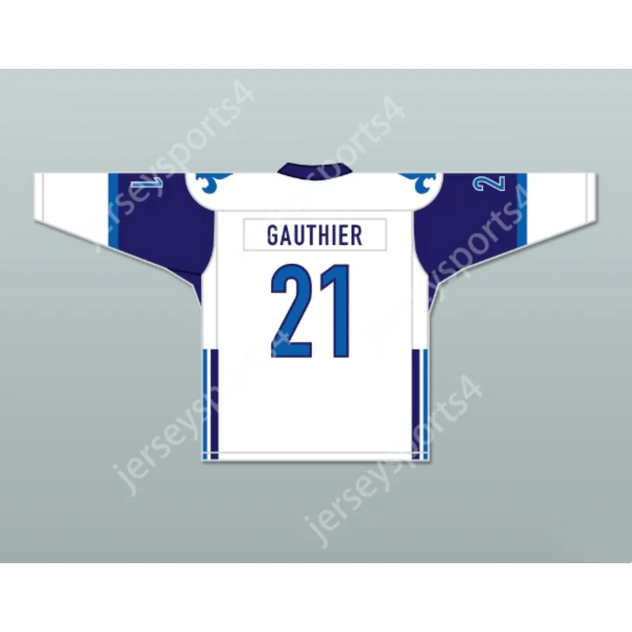 Custom ROMA GAUTHIER 21 LE NATIONAL DE QUEBEC AWAY HOCKEY JERSEY LANCE ET COMPTE NEW Top Stitched S-M-L-XL-XXL-3XL-4XL-5XL-6XL