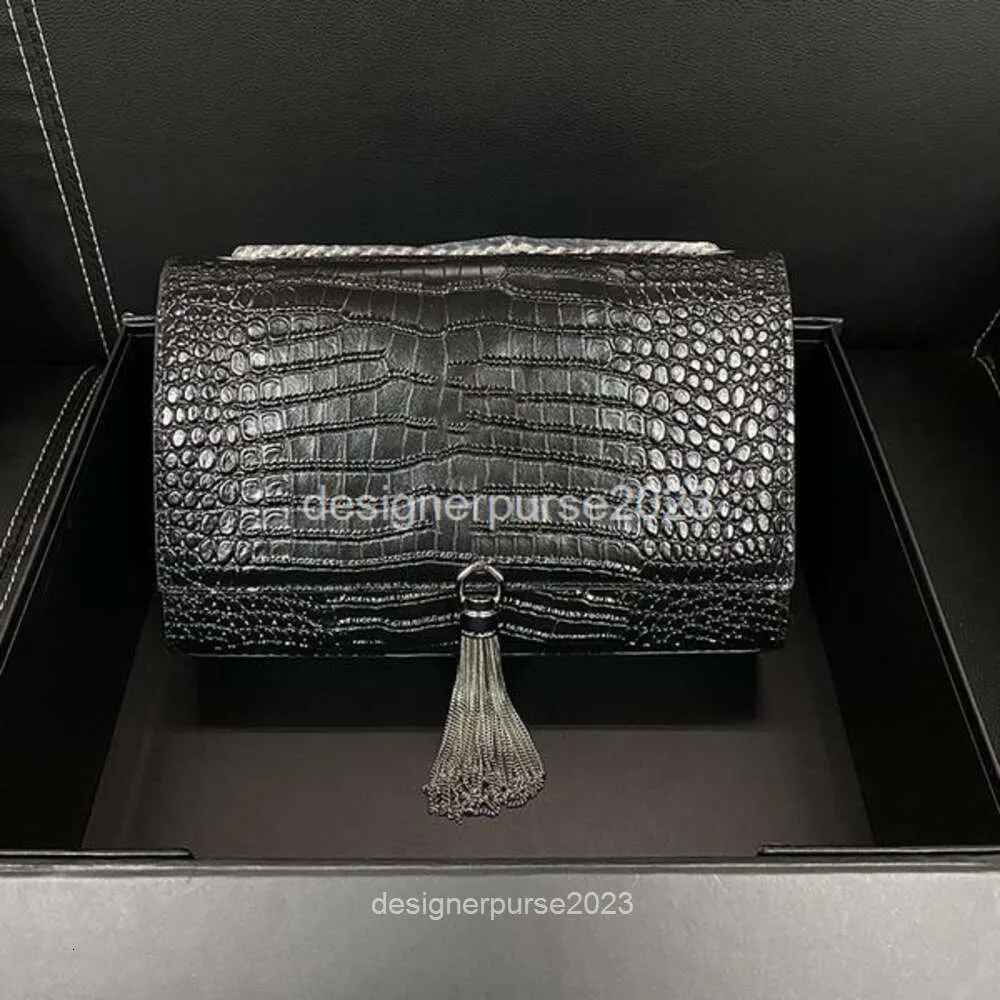 YSAINT CROCODILE LUXURY CARD HANDBAG ALIGATOR KATEEショルダーバッグTASSELハンドバッグ