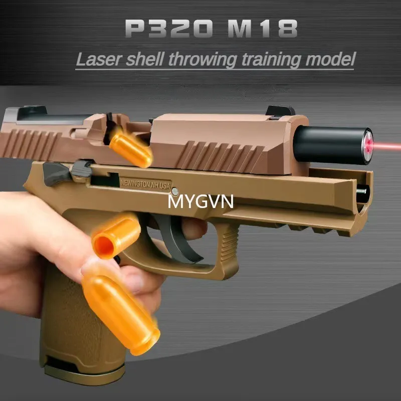 P320 Terugslag Laser Shell Uitwerpen Speelgoed Pistool Model Pistool Launcher Blaster Schieten Speelgoed Voor Volwassenen Kinderen Jongens Verjaardagscadeautjes