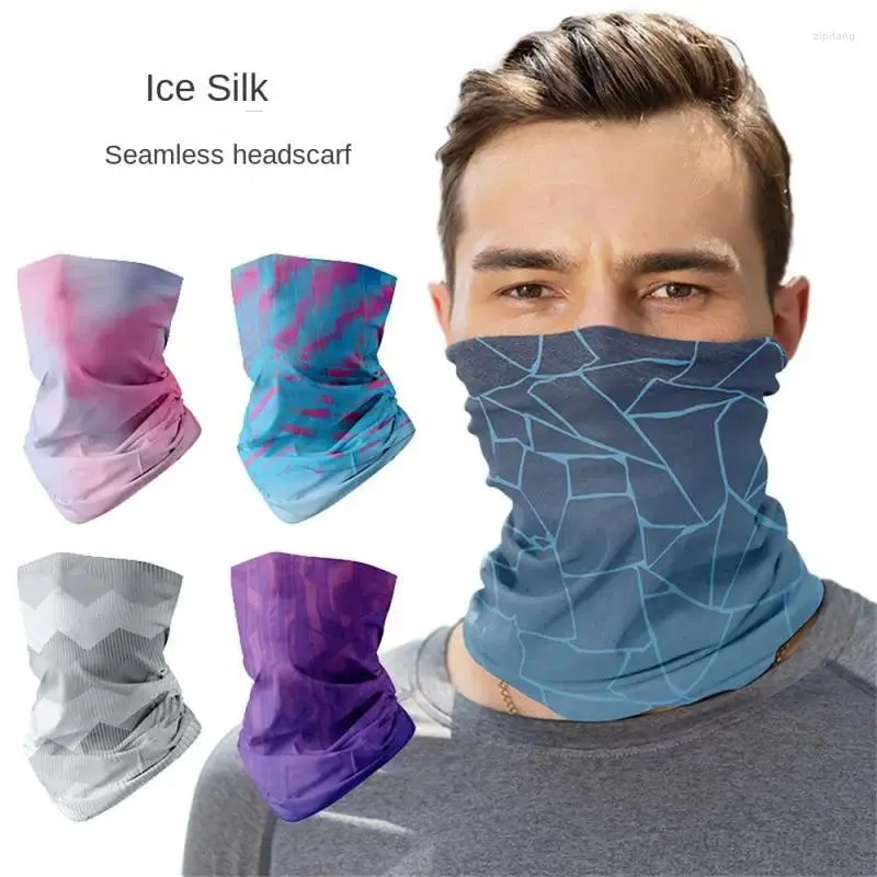 Bandanas Multifonctionnel Foulard Lavage Ne Se Décolore Pas Un Tissé Conception Sans Couture Équipement De Cyclisme Masque Modèle Couleur Unie Clair