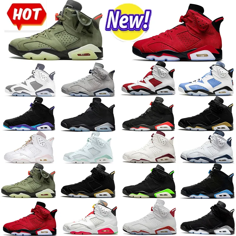 nike air jordan 6 de basquete masculino Jumpman Jordan6s Sapatos ao ar livre Bordeaux elétrico verde carmina infravermelha hare dmp britânico tênis khaki esportes tênis de tênis