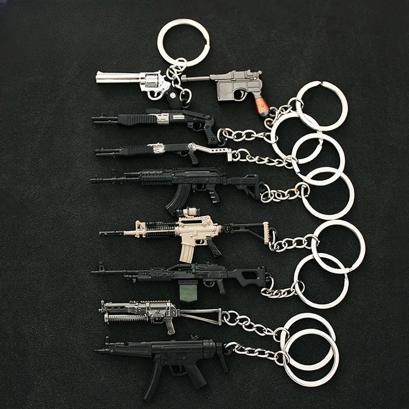 Key chain wallet Coin Wallet Cartoon Game Keychain Loose PUBG 98K AWM AKM M24 Mini Gun Alloy Pendant Key chain Car Key chain Phone Bag Hanging jewelry gifts