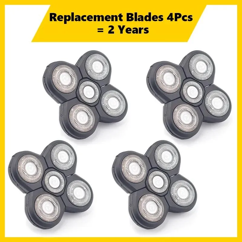 Shavers Electric Shavers 4pcs Remplacement Rasoir Head Electric Shaver 5d Indépendance 5 Cutter Tête flottante TEMPS ACIER INOXEUX REPHANT