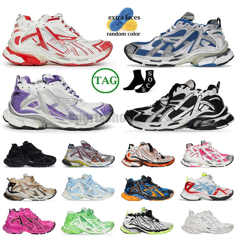 Track Runners 7.0 Designer Casual Chaussures Plate-forme Pistes Baskets Runner 7 Cuir Nylon Mesh Graffiti Hommes Femmes Plate-Forme Plat Formateurs Grande Taille 12