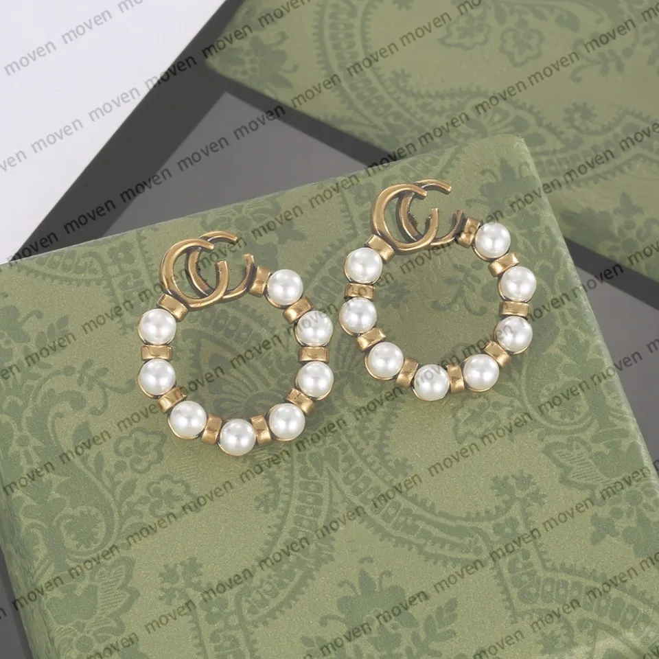 Orecchini a bottone di design da donna Eardrop in oro Orecchini a lettera cava vintage Gioielli per feste di personalità con confezione