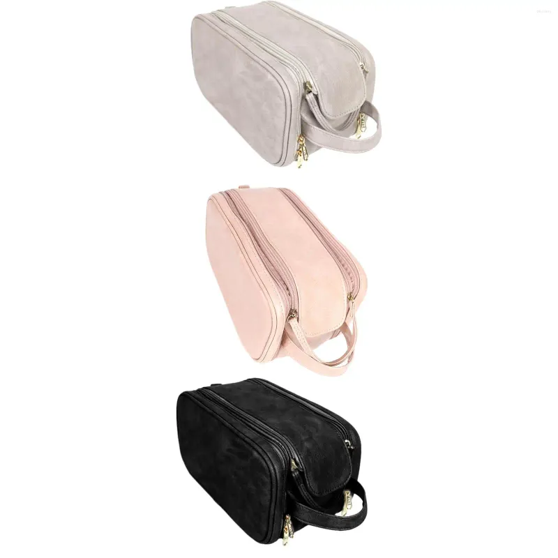 Kosmetiska väskor Makeup Bag Multifunktionell med Carry Handle Organizer toalettet för läppstift Lip Blush Eye Shadow